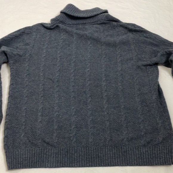 Vintage Mens Sears Cable Knit Sweater Blue Grey  Wool Blend - Picture 2 of 9